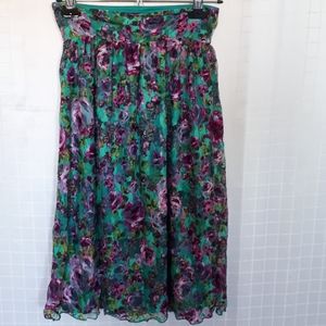 S.H.E Floral  Lace Skirt With Band Waist
